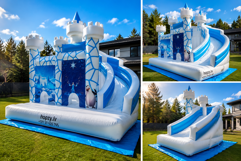 Ice Castle – Piepūšamā atrakcija ar slidkalniņu | Hopzy.lv