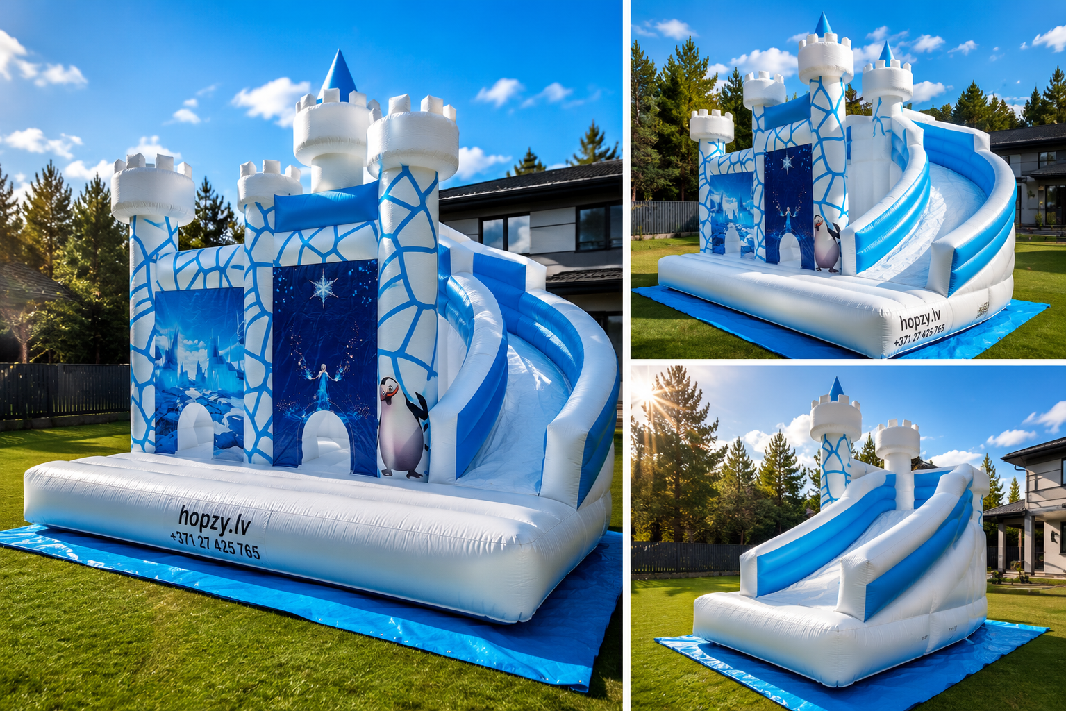 Ice Castle – Piepūšamā atrakcija ar slidkalniņu | Hopzy.lv