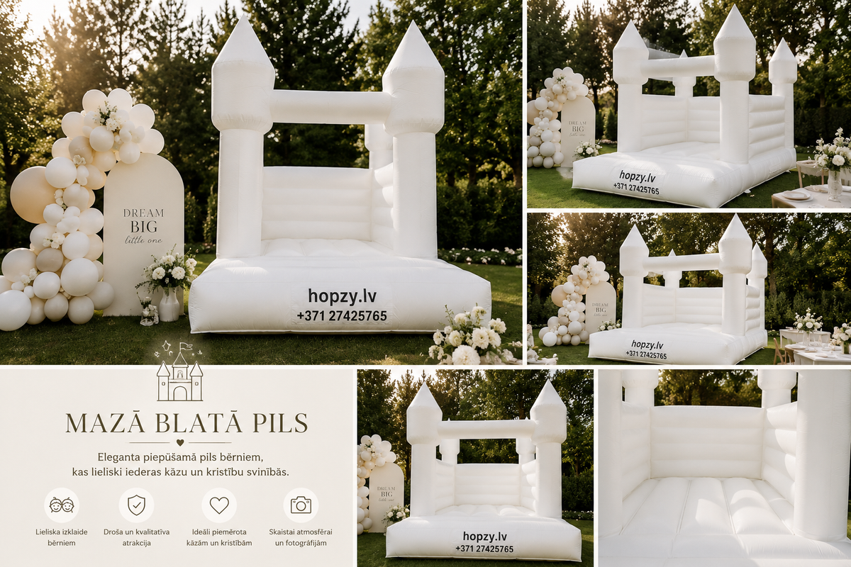 Mazā Baltā Pils – Eleganta piepūšamā atrakcija bērniem | Hopzy.lv