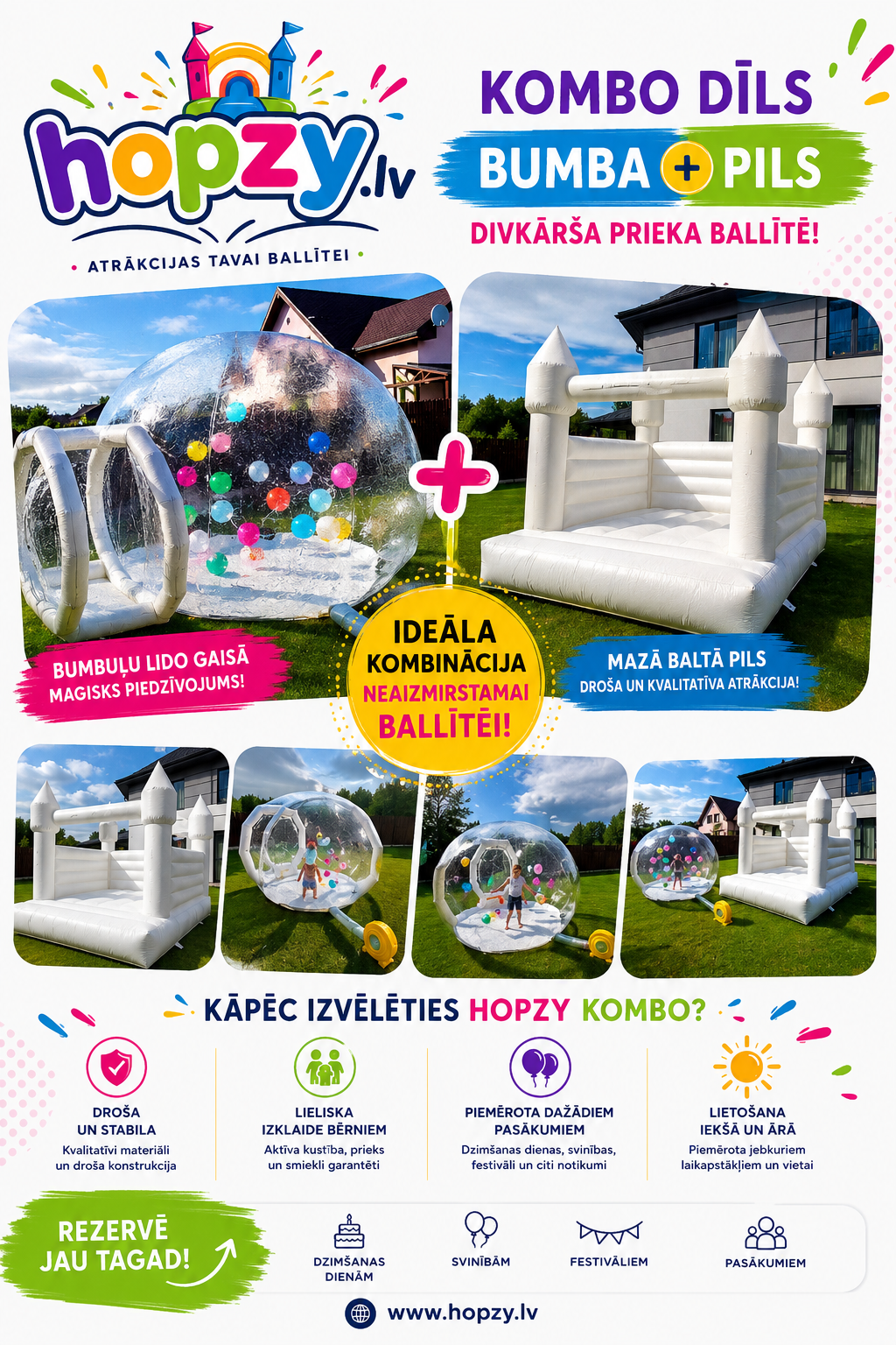 Hopzy Combo – Bubble Dome un White Castle noma | Hopzy.lv