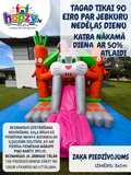 Zaķa Piedzīvojums – Piepūšamā atrakcija ar slidkalniņu (3 × 5 m) | Hopzy.lv